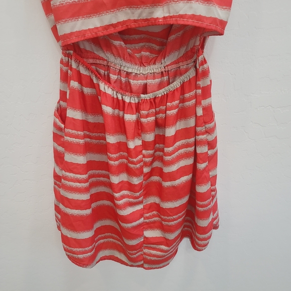 Love Ari Red & Tan Striped Draped Neck Mini Dress Women's Size Large - Picture 9 of 14